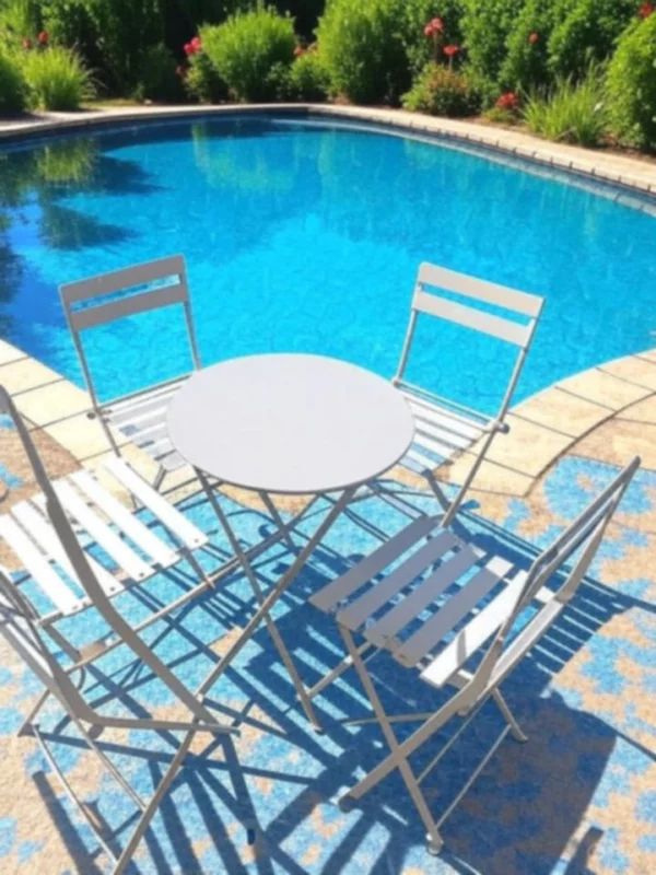 Table et chaises de piscine
